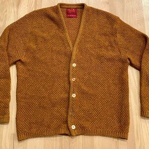 Vintage 1960’s 100% Shetland Wool grandpa fisherman grunge academia cardigan Lg